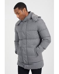 Brave Soul - Puffer Jacket With Detachable Hood - Lyst