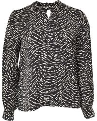 Secret Label - Print Silky Keyhole Blouse - Lyst