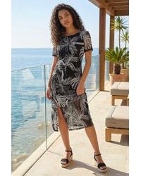 Roman - Petite Abstract Mesh Puff Stretch Dress - Lyst