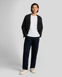 Lyle & Scott - Hose Aus Leinenmischung Mit Kordelzug – Dunkelmarineblau - Lyst
