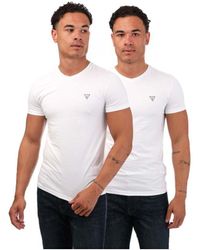 Guess - 2-pack T-shirts Met V-hals Voor In Het Wit - Lyst
