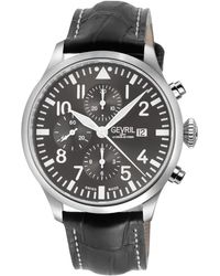 Gevril - Vaughn Chronograph Leather Swiss Automatic Eta 7750 Watch - Lyst