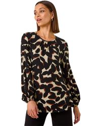 Roman - Abstract Print Textured Top - Lyst