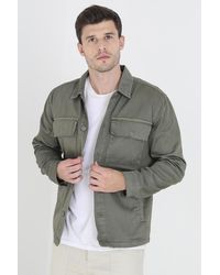 Brave Soul - Pale 'Rio' Cotton Twill Shacket - Lyst