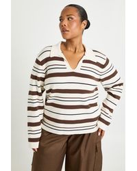 Boohoo - Plus Collared Compact Knit Rugby Jumper - Lyst