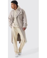 BoohooMAN - Oversized Double Breasted Trench Overcoat - Lyst