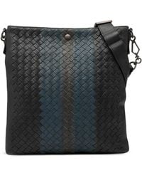 Bottega Veneta - Pre-Owned Tricolor Leather Intrecciato Crossbody - Lyst