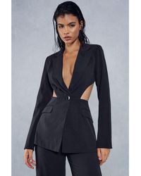 MissPap - Cut Out Tailored Oversized Blazer - Lyst