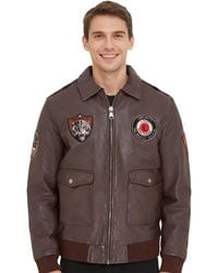 Infinity Leather - Braune Bomberjacke Aus Leder Für Herren G-1 Mit Fliegerkragen - Lyst