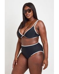 Boohoo - Plus Contrast High Leg Bikini Set - Lyst