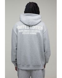 BoohooMAN - Tall Oversized Limited Edition Over The Head Hoodie - Lyst