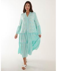 Blue Vanilla - Tiered Maxi Long Sleeve Dress - Lyst
