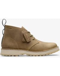 Clarks - Solsbury Db Dark Sand Lea Boots - Lyst