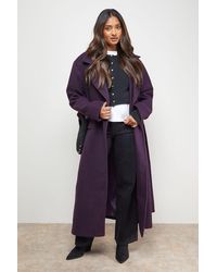 Oasis - Tie Belt Detail Midi Coat - Lyst