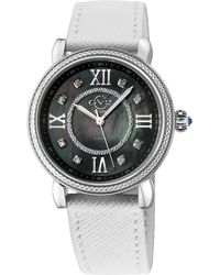 Gv2 - Marsala Diamond Swiss Quartz Genuine Saffiano Vegan Leather Watch - Lyst