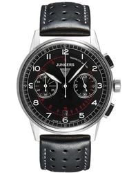 Junkers Original - 6970-2 Quartz Watch Stainless Steel Case Classic Dial Leather Strap Water Resistant - Lyst