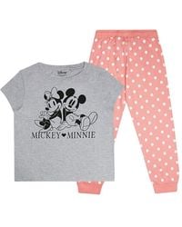 Disney - Ladies Mickey & Minnie Mouse Long Pyjama Set (/) - Lyst