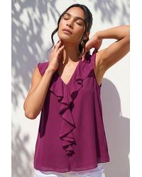 Roman - Chiffon Ruffle Vest Top - Lyst