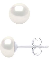 Ateliers Saint Germain - Earrings 925 Real Cultured Freshwater Pearls Button 6-7 Mm - Lyst