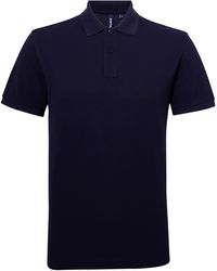 Asquith & Fox - Poloshirt Met Korte Mouwen Prestatiemengsel (marine) - Lyst