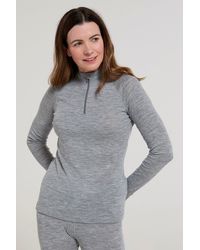 Mountain Warehouse - Base Layer Top Zip Neck Breathable Long Sleeved Tee Merino - Lyst