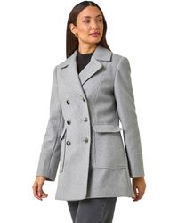 Roman - Double Breasted Longline Coat - Lyst