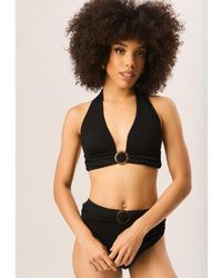 Gini London - Textured High Waisted Bottoms With Ring Belt Detail - Lyst