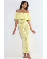 Hiccup - Knit Maxi Bardot Neck Beach Dress - Lyst