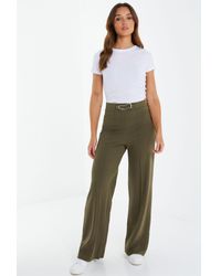 Quiz - Buckle Palazzo Trousers - Lyst