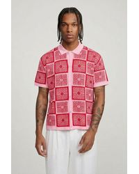 BoohooMAN - Relaxed Crochet Tapestry Knitted Shirt - Lyst