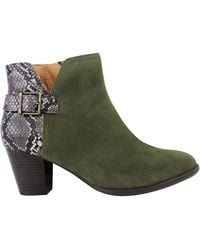 Vionic - Naomi Snake Heeled Boots Suede - Lyst