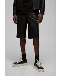 BoohooMAN - Antique Suedette Elasticated Waist Jorts - Lyst
