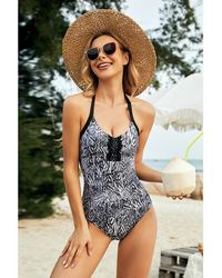 Everyday the Label - Dames Geprinte Halternek Badpak - Lyst