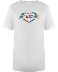 Moschino - Love Multi Coloured Heart Logo T-Shirt Cotton - Lyst