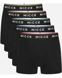Nicce London - 5-Pack Cotton Rich Boxer Briefs With Logo Waistband And Subtle Coloured Trim - Lyst