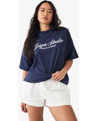 DSGN Studio - Embroidered Oversized T-Shirt - Lyst