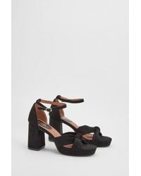Faith - Amara Faux Suede Open Toe High Block Heeled Sandals - Lyst
