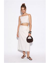 Bianco Lucci - Two-Piece Viscose Cotton Blouse And Skirt Set - Lyst