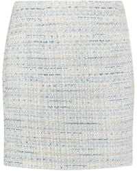 faina - Minirok Van Bouclé Lichtblauw - Lyst
