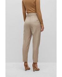 BOSS - Tapiah1 Solid Patterned Straight Trousers - Lyst