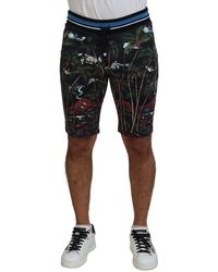 Dolce & Gabbana - Cotton Volcano Print Casual Shorts - Lyst