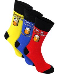 Sock Snob - 3 Pairs Novelty Cotton Rich Pun Socks - Lyst
