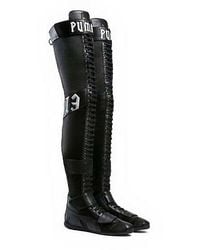 PUMA - X Fenty Over The Knee Satin Boots - Lyst