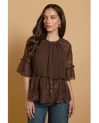 Oasis - Chiffon Peplum Blouse - Lyst