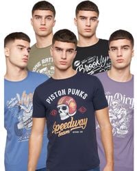 Crosshatch - Jerome Assorted Designs T-Shirt (Pack Of 5) (Multicoloured) - Lyst