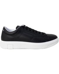 Armani Exchange - Leather Sneakers With Laces - Lyst
