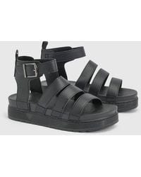 Oasis - Honour Faux Leather Multi Strap Footbed Chunky Wedge Sandals - Lyst