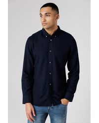 French Connection - Linen Blend Long Sleeve Chest Pocket Shirt - Lyst