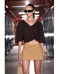 Grimelange - Oversized V-Neck Tie Detail T-Shirt - Lyst