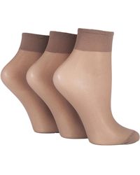 Elle - 3 Pack Ladies 15 Denier 100% Nylon Ankle Highs - Lyst